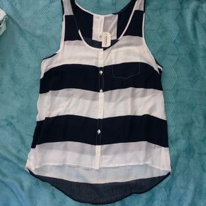 Aeropostale blue and white striped tank top